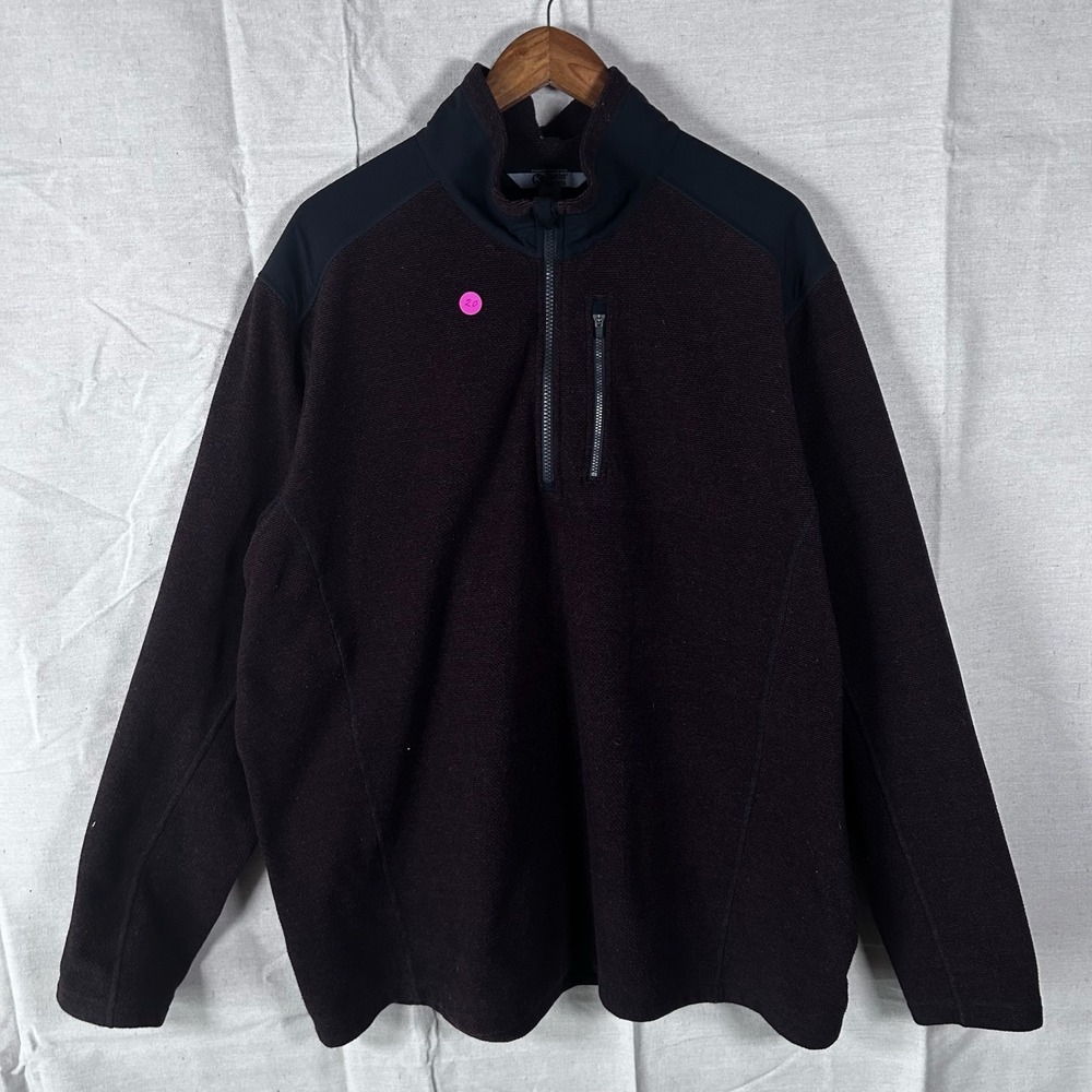Gander Mountain Guide Series Mens 2XL‎ Brown Fleece 1/4 Zip Pullover Jacket